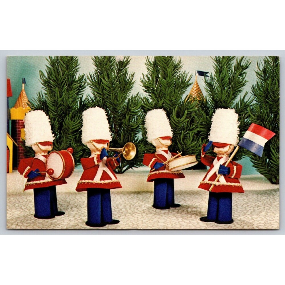 Vintage Postcard Christmas Cadets Toy Soldier Band Handcraft Des Moines Iowa